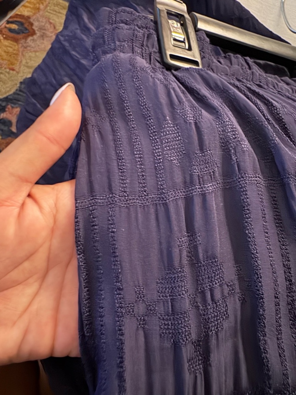 Maeve Tiered Button-Front Maxi Skirt in Deep navy - Picture 5 of 6